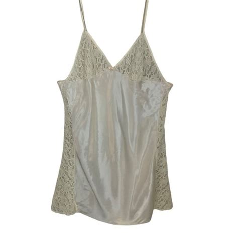 Cacique Intimates Sleepwear Vtg Lingerie Cacique Womens Szsmall Topmini Slitslip Cream