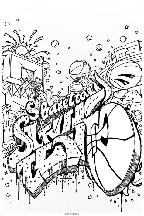 Basketball Graffiti Coloring Pages