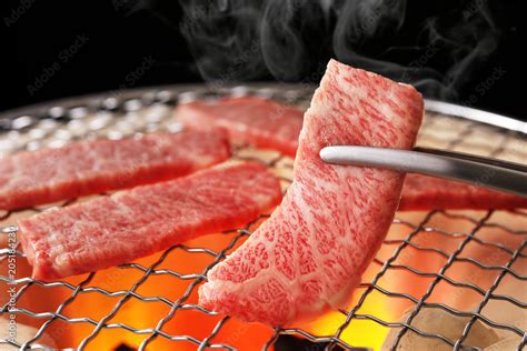 焼肉 Yakiniku. Is the Japanese version of Korean BBQ. Stock Photo | Adobe ...