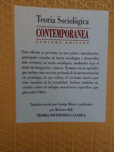 Teoria Sociologica Contemporanea George Ritzer Cuotas Sin Inter S