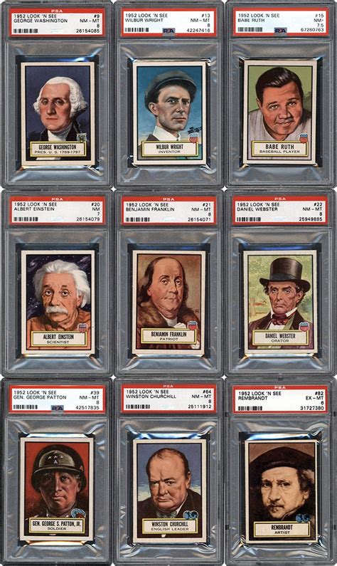 Topps Look N See High Grade Complete Set W Babe Ruth PSA