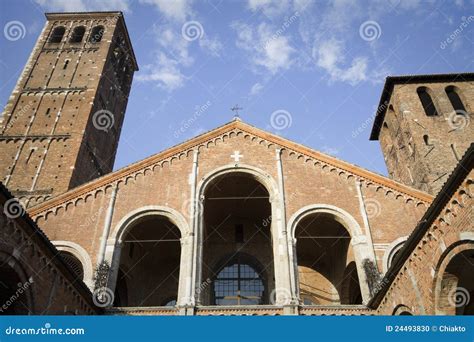 Sant Ambrogio Church, Milan Stock Photo - Image of cloister, medieval ...