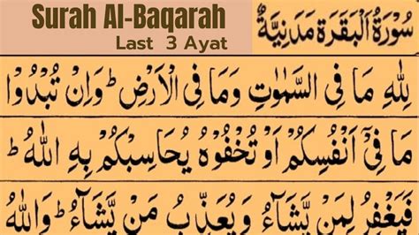 Surah Al Baqarah Surah Baqarah Surah Baqarah Last 3 Ayat Beautiful Recitation Quran Surah