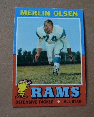 Merlin Olsen HOF Topps 1971 Football Card 125 Los Angeles Rams Set