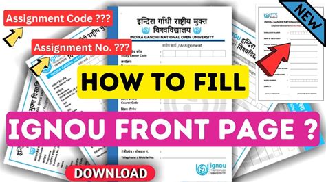 Ignou Assignment Front Page Kaise Fill Kare How To Fill Up Ignou