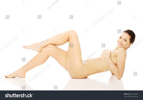 Side View Smiling Nude Woman Lying Foto Stok 261338108 Shutterstock