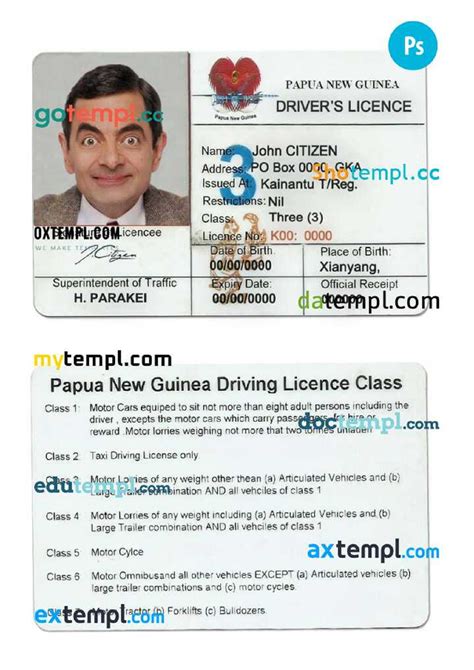 Papua New Guinea driving license - pretemplstore - Page 1 - 1 | Flip ...