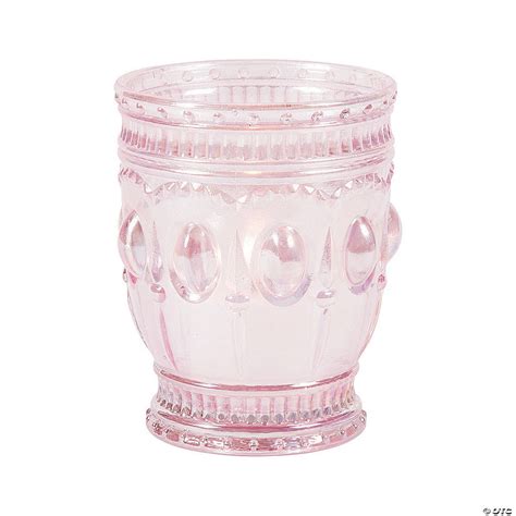 Light Pink Vintage Votive Candle Holders 6 Pc