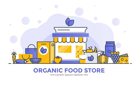 Баннер магазина органических продуктов | Премиум векторы