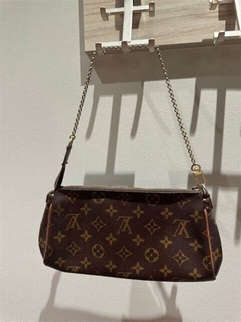 LOUIS VUITTON Pochette Eva Monogram Canvas Clutch Bag Brown EBay