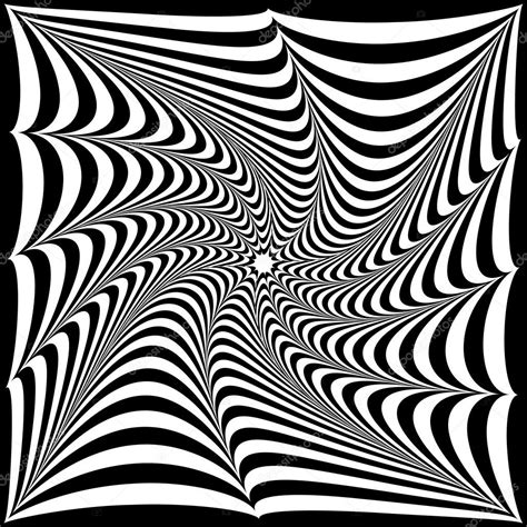 Optical Illusion Of Black And White Stripes In The Form Of A Tw Stock