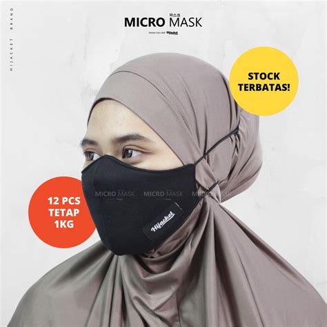 Jual Micro Mask Hijacket Masker Kain Hijab 2 Ply Masker Hijab