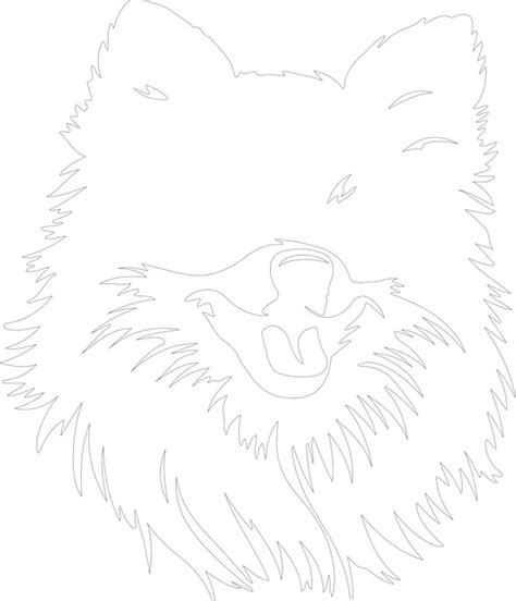 Premium Vector Pomeranian Outline Silhouette White Background
