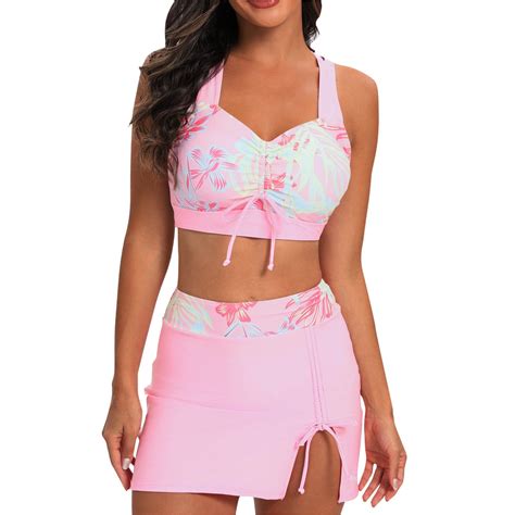 Gwaabd Womens Swim Suits Two Piece Bikini Sets Knot Front Swimsuit High