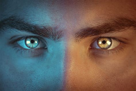 mans face    colored eyes photo  man image
