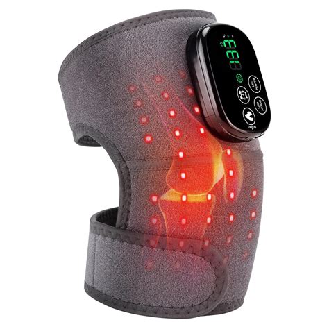 Cordless Heated Knee Brace Wrap with Red Light, Knee Heating Pad with