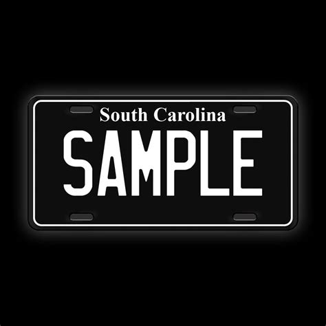 Black Custom South Carolina License Plate Limitless Workshop