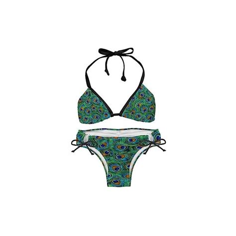 Suojapuku Bikini Da Donna Costume Da Bagno A Due Pezzi Pelle Verde Pavone Floreale Insiemi Del