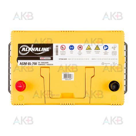 Купить Автомобильный аккумулятор Alphaline AGM 65-750 12V 70Ah 750A ...