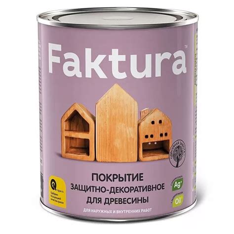 Защитный Состав для Древесины Faktura 0.7л Орех с Ионами Серебра и ...