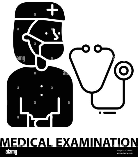 Medical Examination Icon Black Vector Sign With Editable Strokes Concept Illustration Stock