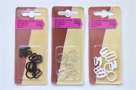 Rings Sliders And Clips For Lingerie Bra And Bikini Straps 10mm Black White Clear Dot