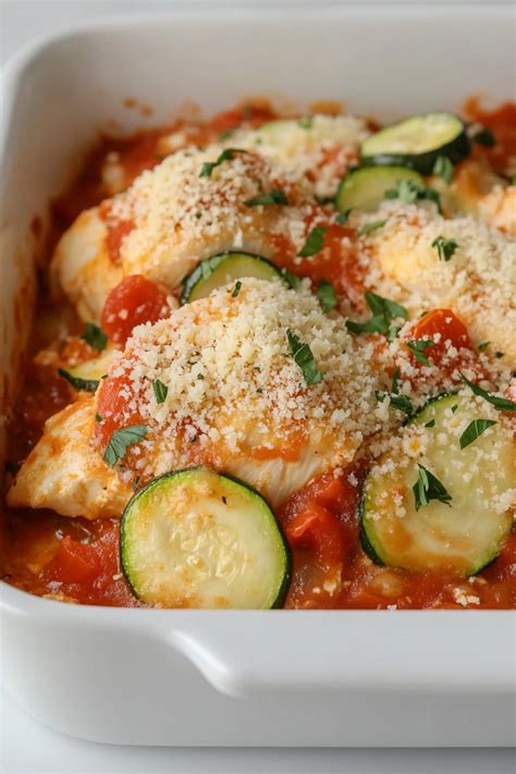 Quick Baked Chicken Zucchini Tomato Casserole