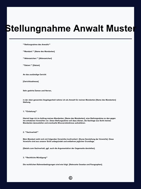 Stellungnahme Anwalt Muster