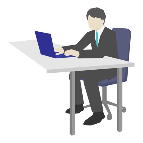 会社員／デスクワークのイラスト 無料のフリー素材 イラストエイト