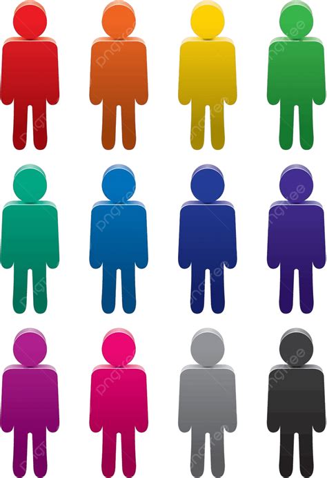 Set Of Colorful Symbols Of People Purple Icon Concept Vector Purple
