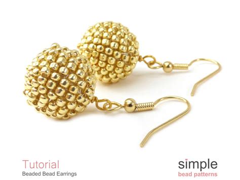 Beaded Ball Earrings Beading Pattern - Simple Bead Patterns