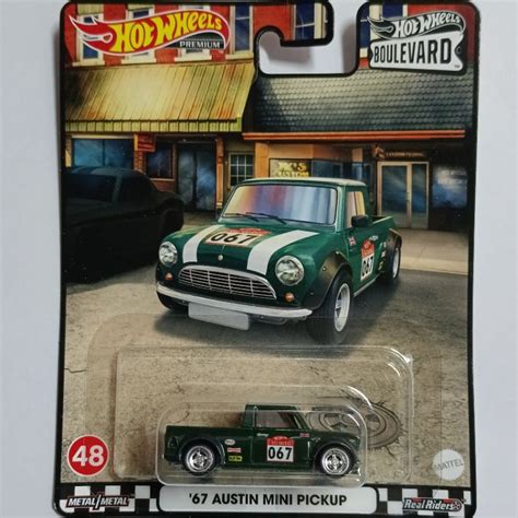 Hot Wheels Premium Austin Mini Pickup Boulevard Series Green Color Shopee Malaysia