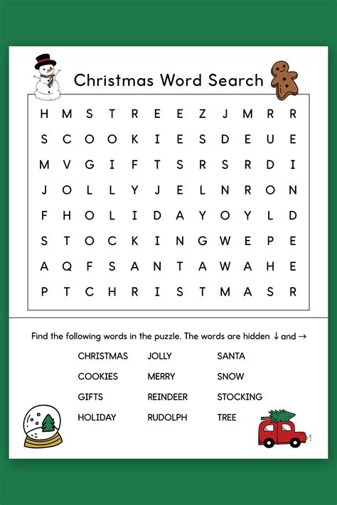 Free Christmas Word Find Printable Set Instant Download