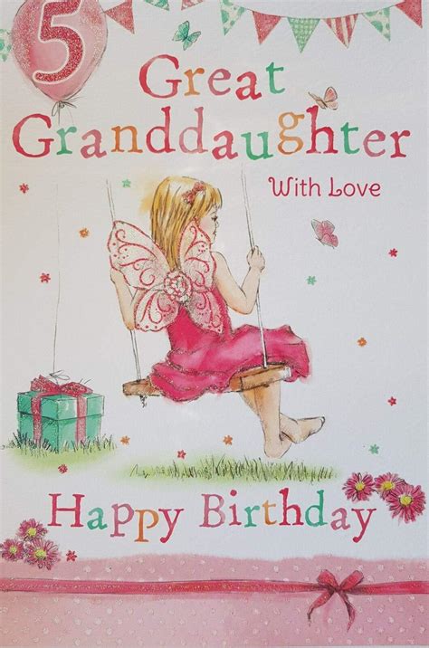 great granddaughter   today happy birthday card   lovely verse