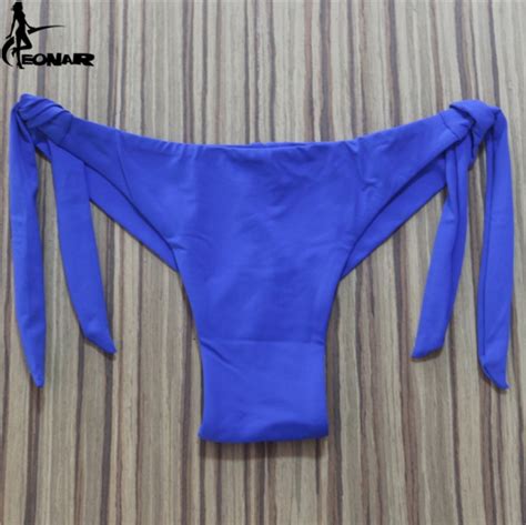 Aliexpress Sexy Solid Thong Bikini Brazilian Cut Swimwear Women Bottom Adjustable