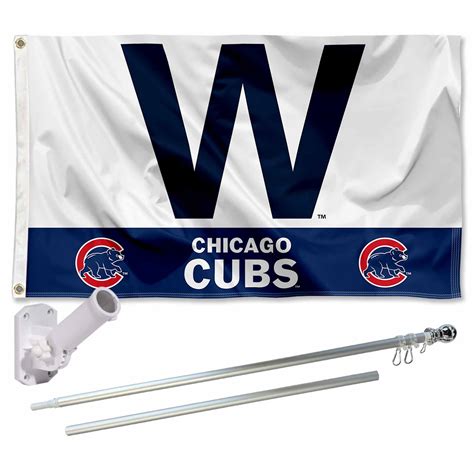 Chicago Cubs W Flag Pole and Bracket Kit 848267054097| eBay
