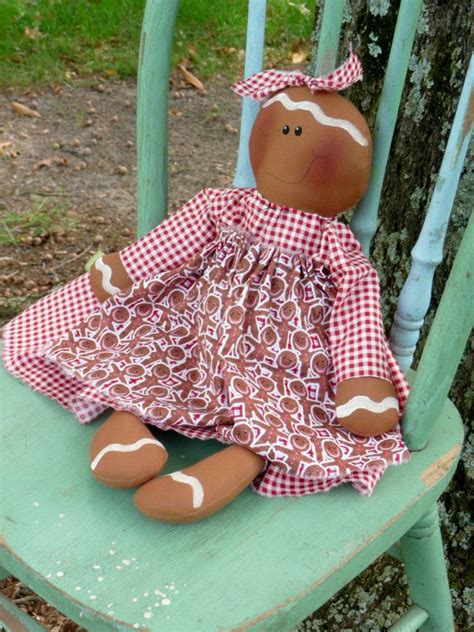 Primitive Gingerbread Doll Prim Raggedy Ginger Etsy Gingerbread