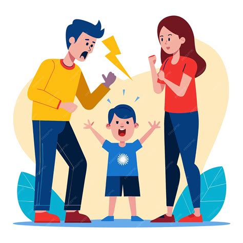 Padres preocupados disciplinan a sus hijos en un intenso conflicto