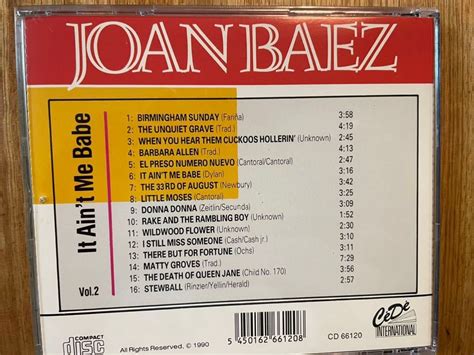Yahoo Cd Joan Baez It Ain T Me Babe