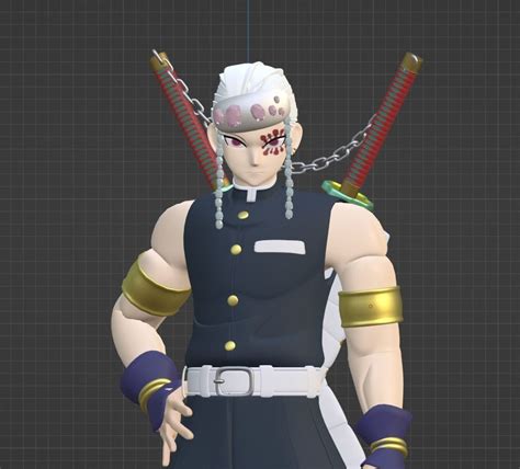 Tengen Uzui Demon Slayer 3d Model Rigged Cgtrader