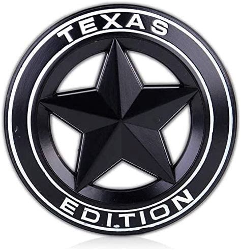 Muzzys Texas Edition Star BLACK WHITE Round 3 Shield Emblem Universal