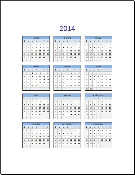 Calendario 2014 Para Imprimir Por Meses Imagui