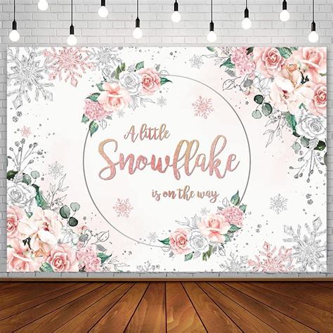 Aibiin X Ft Winter Snowflake Baby Shower Backdrop Walmart