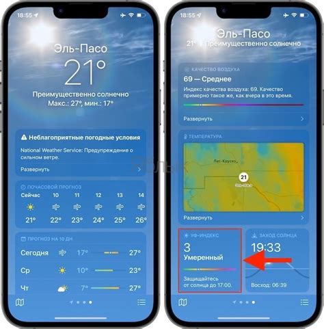 УФ-индекс в Погоде на iPhone: что это и как проверить?