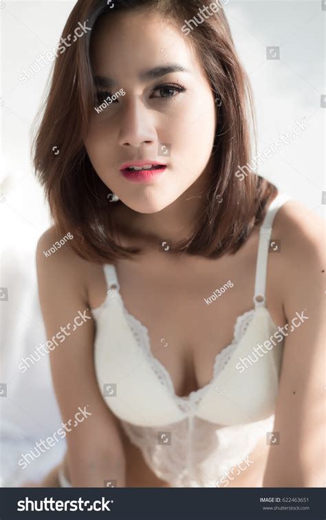 Sexy Beautiful Asian Woman White Lingerie Stock Photo 622463651 Shutterstock