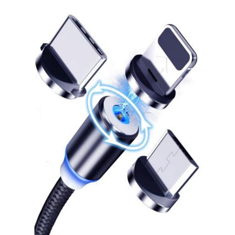 Магнитная зарядка кабель USB 3 в 1 для Android, Iphone, Type C Magnetic ...