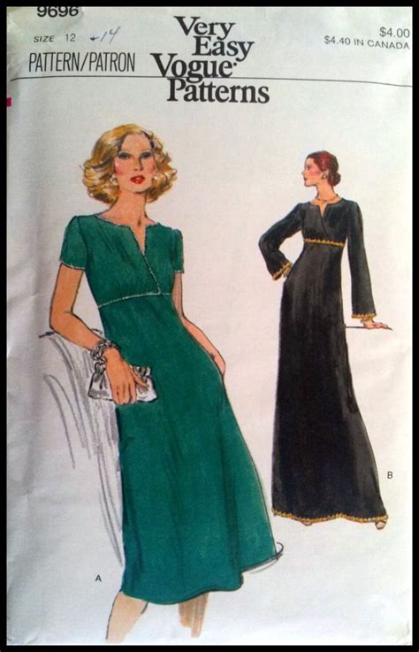 Very Easy Vogue Pattern 9696 Misses Dress Sizes Etsy Vogue Pattern