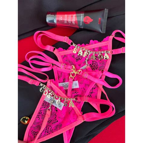 Tanga Strass Pingente Lingerie Fio Dental Regulagem Sexy Sensual Feminina Shopee Brasil