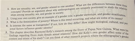Solved How Are Sexuality Sex And Gender Related To One Chegg