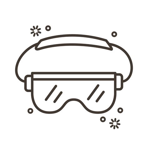 safety goggles accessory with covid 19 particles line style 1842199